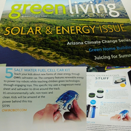 Salt Water Fuel Cell Car Kit in Green Living Magazine