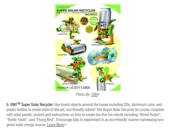 Super Solar Recycler on EMA's Technology in This Seasons Toys List