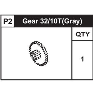 02-89300P2 Gear 32/10T (Gray)