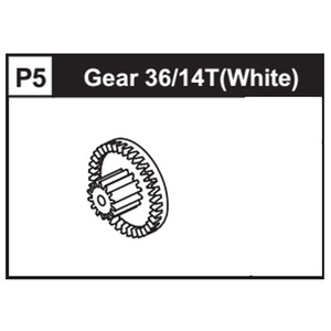 05-89300P5 Gear 36/14T (White)