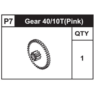 07-89300P7 Gear 40/10T (Pink)
