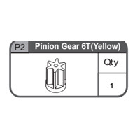 02-67400P2 Pinion Gear 6T (Yellow)
