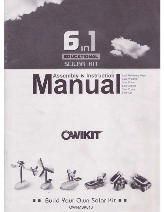 6 in 1 Educational Solar Kit Manual
