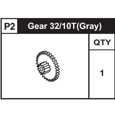 02-89300P2 Gear 32/10T (Gray)
