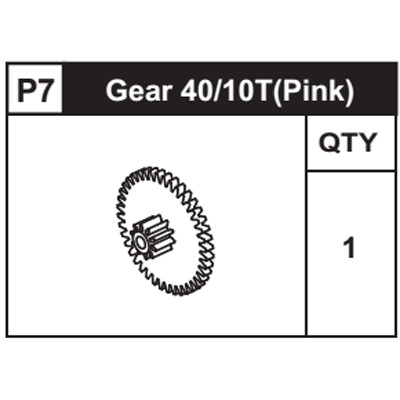 07-89300P7 Gear 40/10T (Pink)