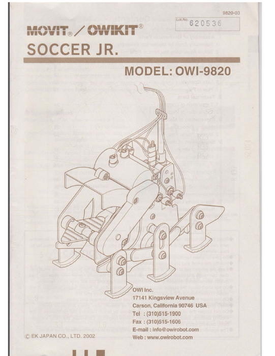 Soccer Jr Robot Manual