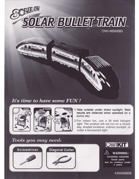 Solar Bullet Train Manual